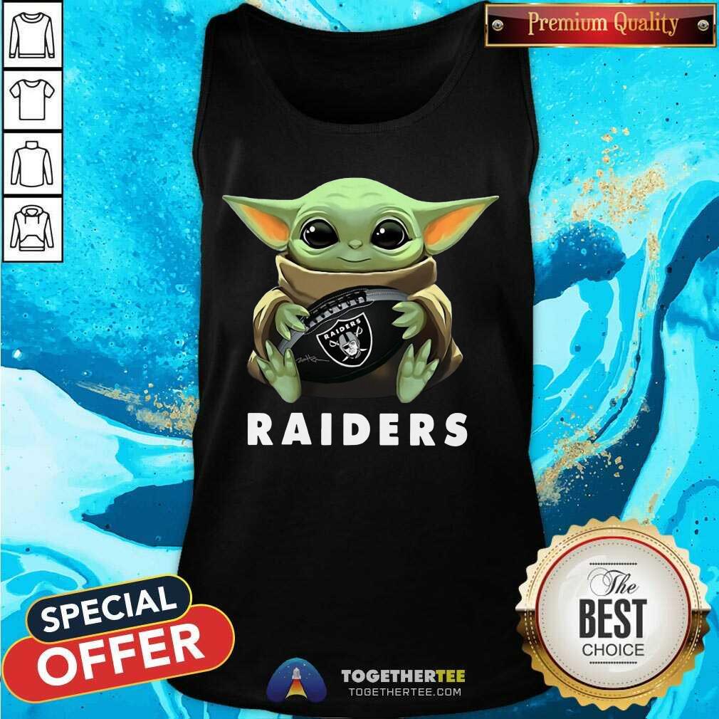 Awesome Baby Yoda Hug Oakland Raiders Shirt - Image 3