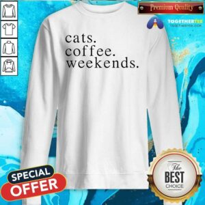 Alternative view of Awesome Cats Coffee Weekends Shirt