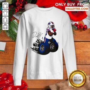 Alternative view of Top Buffalo Bills Fan Box Devin Singletary Motor Signature Shirt