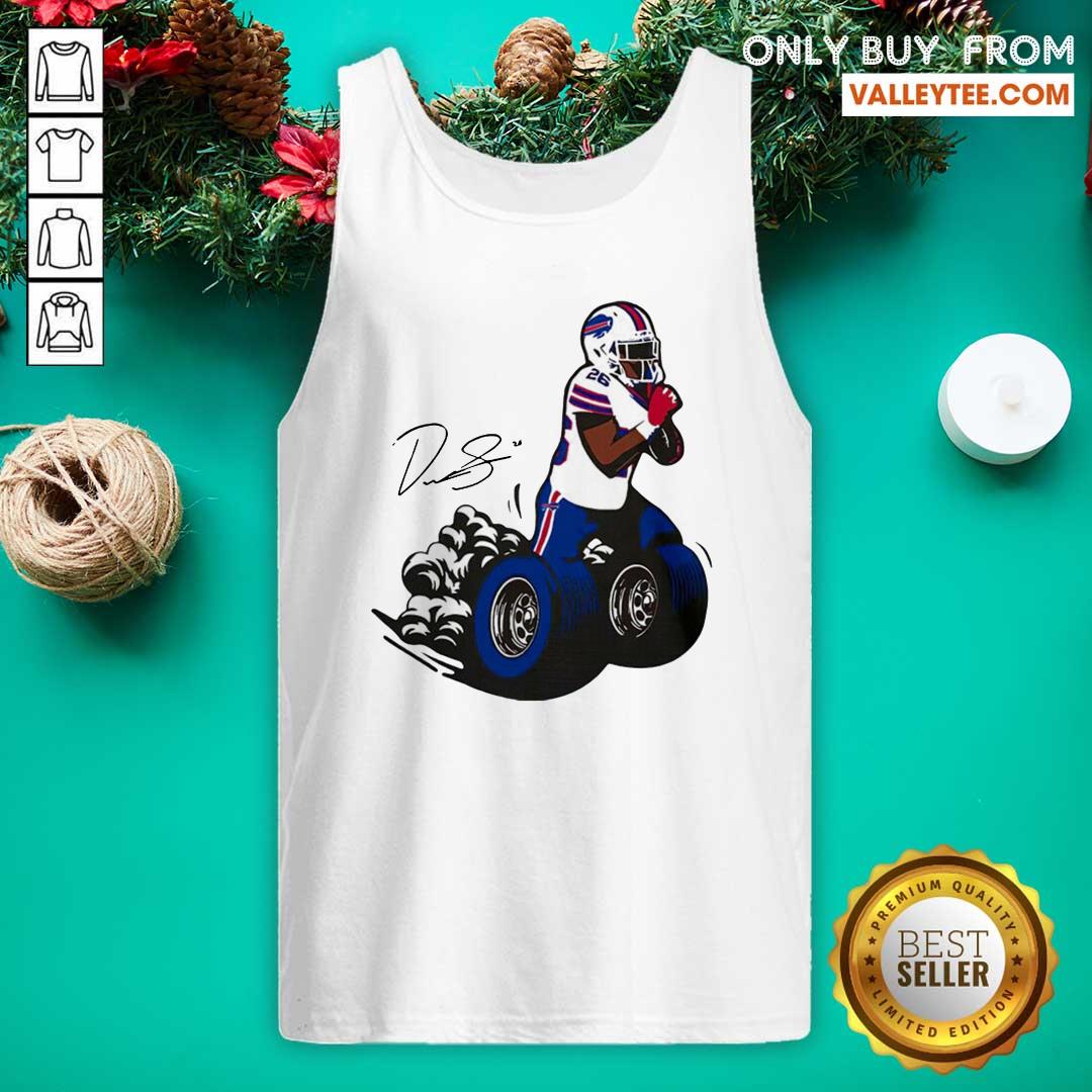 Top Buffalo Bills Fan Box Devin Singletary Motor Signature Shirt - Image 5