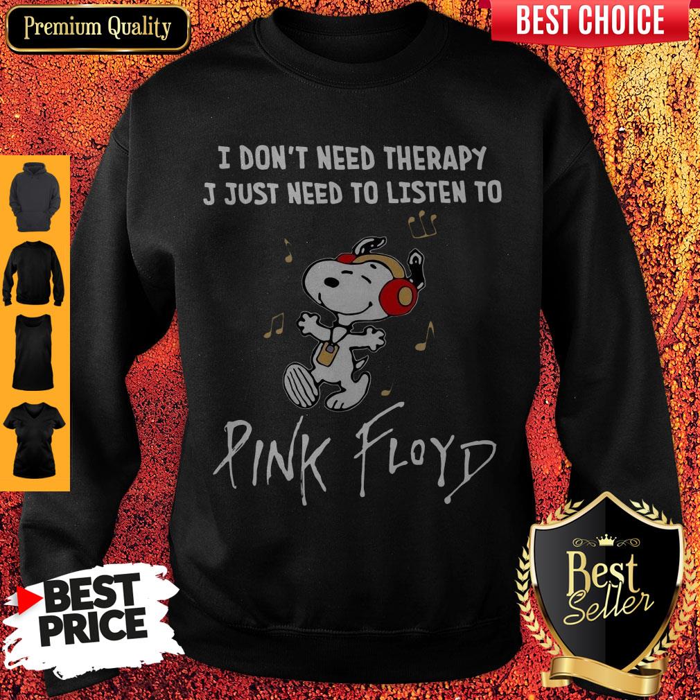 Cute Snoopy I Don’t Need Therapy I Just Need To Listen To Pink Floyd Shirt - Image 3
