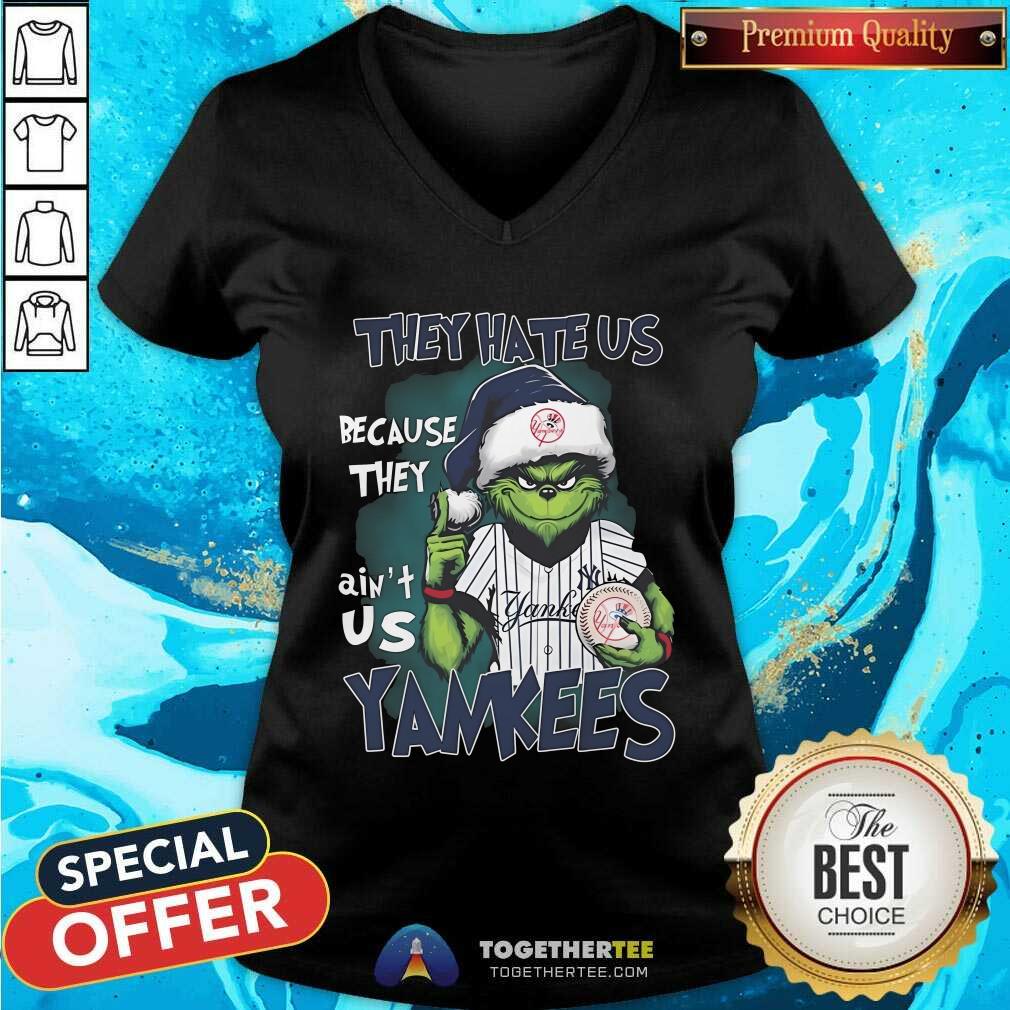 Pretty Grinch X They Hate Us Because They Ain't Us New York Yankees T-Shirt - Image 2