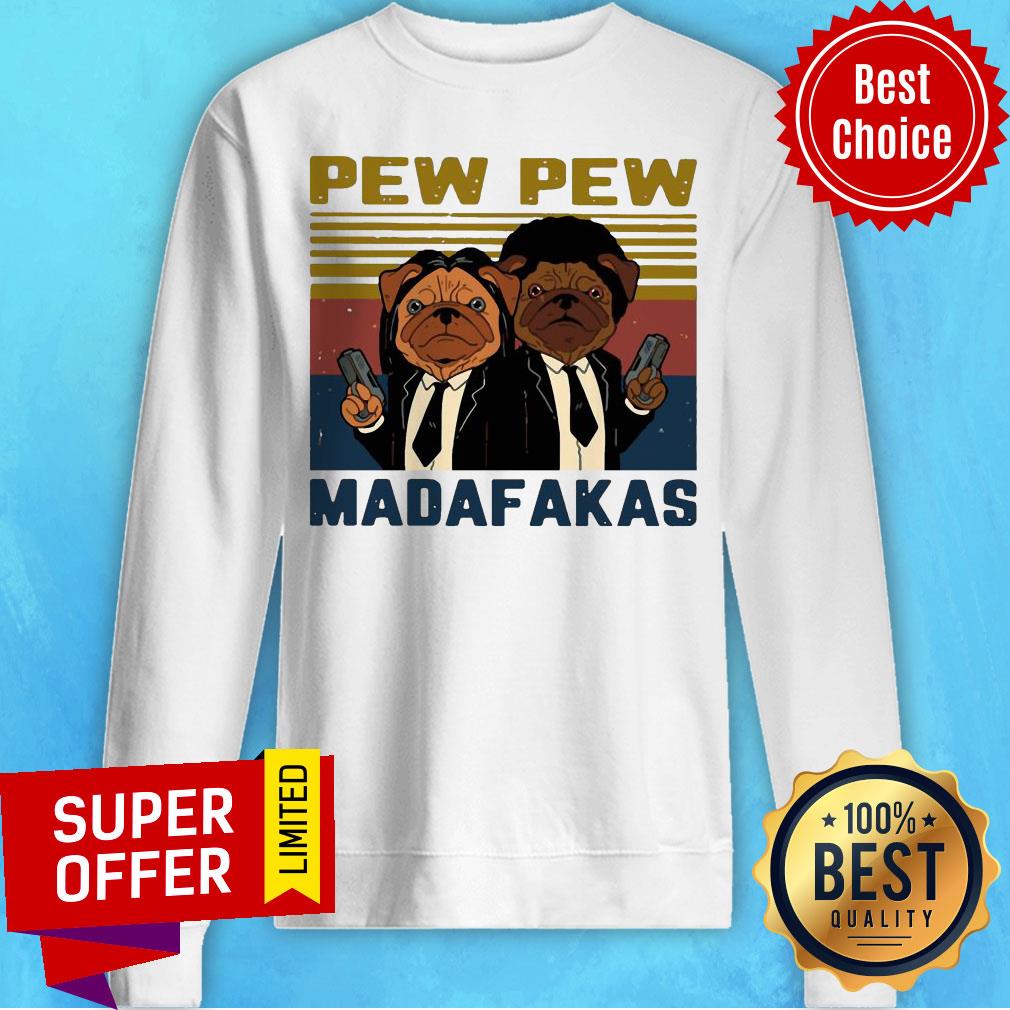 Nice Pew Pew Madafakas Pug Dog Parody Shirt - Image 2