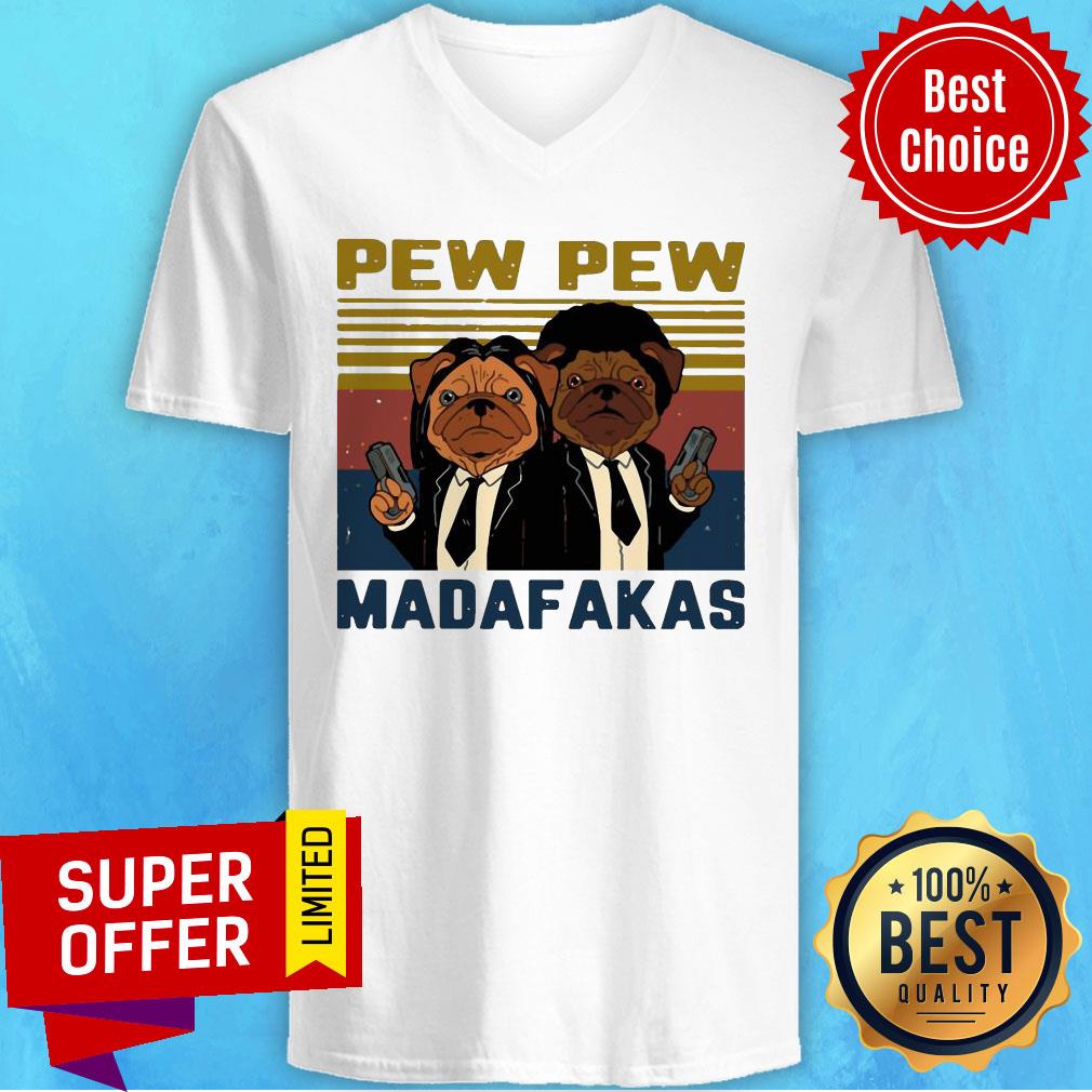 Nice Pew Pew Madafakas Pug Dog Parody Shirt - Image 4