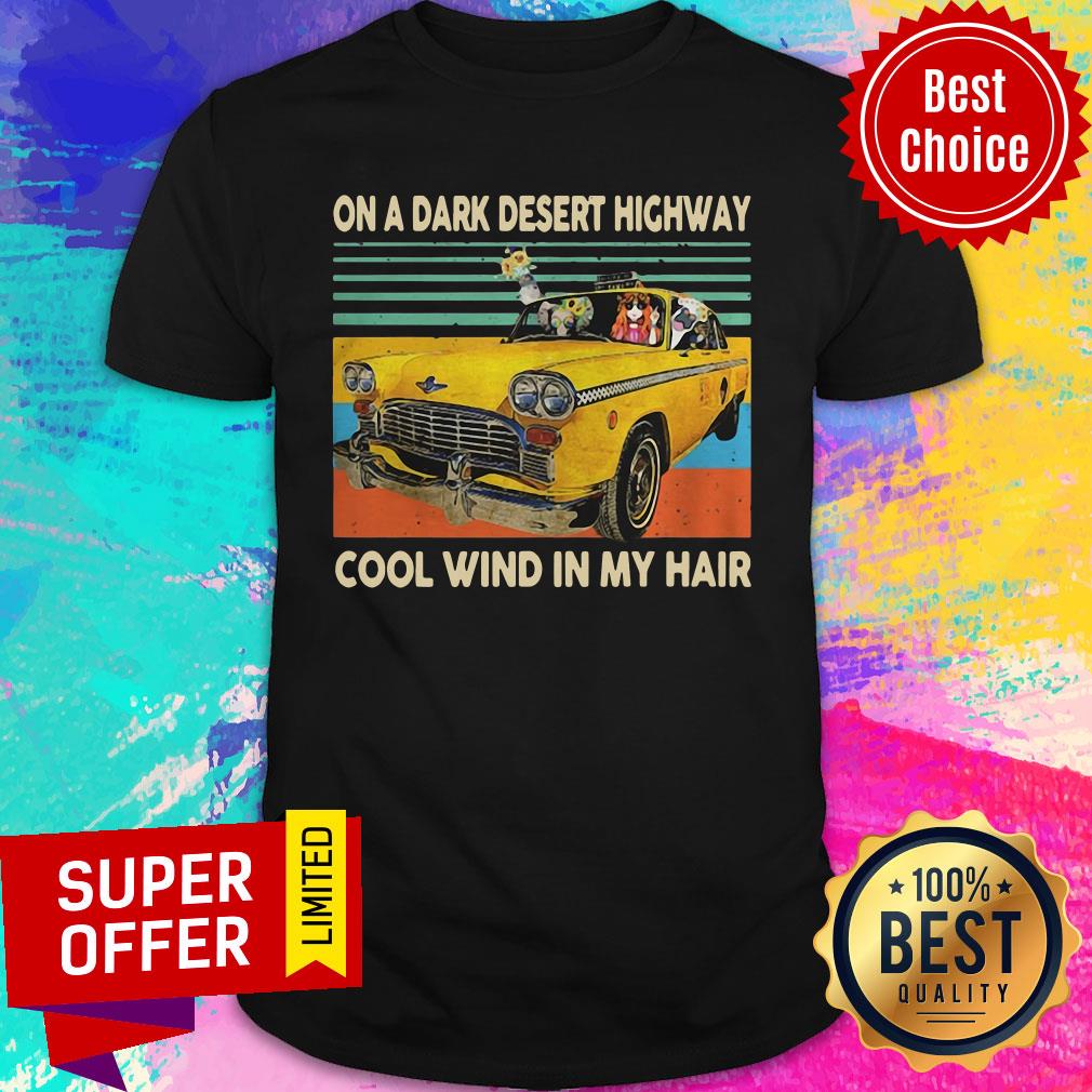 Elephant And Hippie Girl On A Dark Desert Highway Cool Wind In My Hair Vintage Shirt