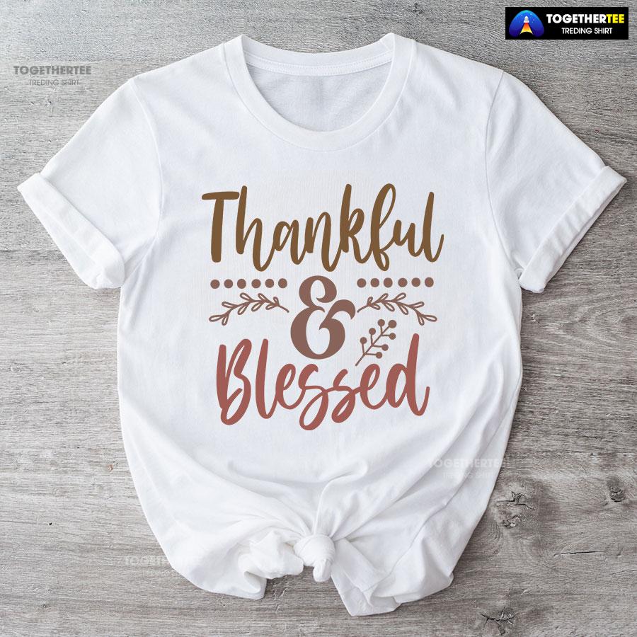 Thankful & Blessed Thanksgiving T-Shirt - Image 4