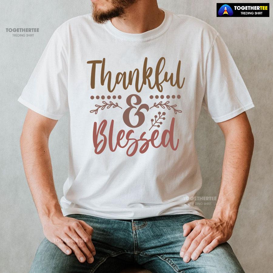 Thankful & Blessed Thanksgiving T-Shirt - Image 2