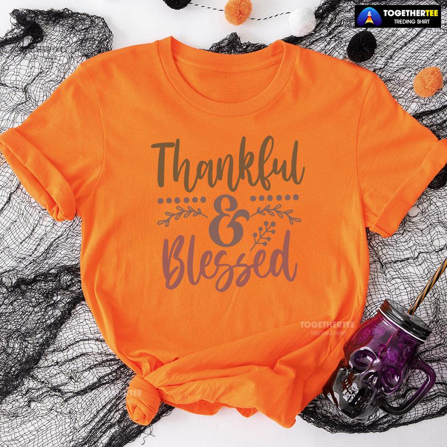 Thankful & Blessed Thanksgiving T-Shirt - Image 9