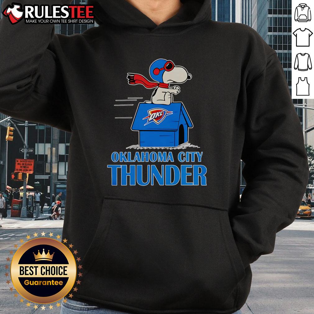 Cute Oklahoma City Thunder NBA Basketball Snoopy House 2025 T-Shirt - Image 2