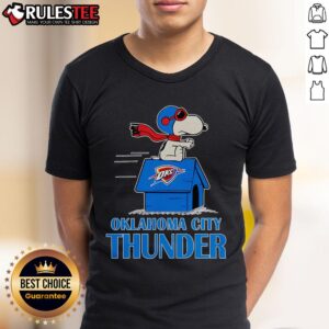 Cute Oklahoma City Thunder NBA Basketball Snoopy House 2025 T-Shirt