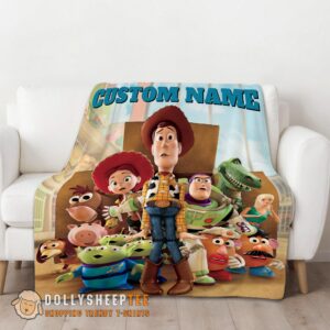 Alternative view of Official Perfect Pixar Toy Story Character Woody With Friends Blanket Fleece Customized Blanket