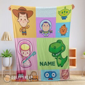 Official Perfect Pixar Toy Story Chibi Character Blanket Fleece Customized Blanket