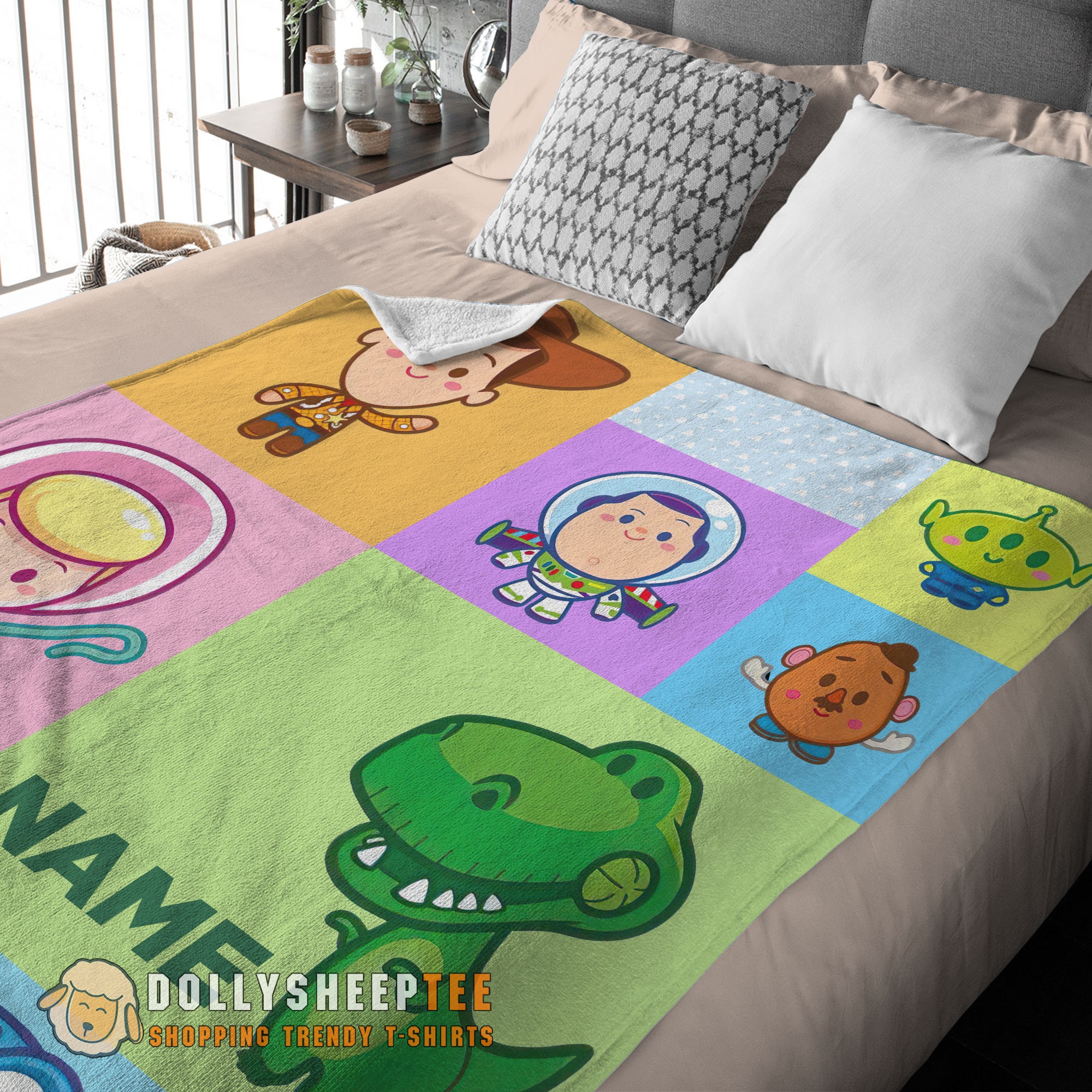 Official Perfect Pixar Toy Story Chibi Character Blanket Fleece Customized Blanket - Image 3