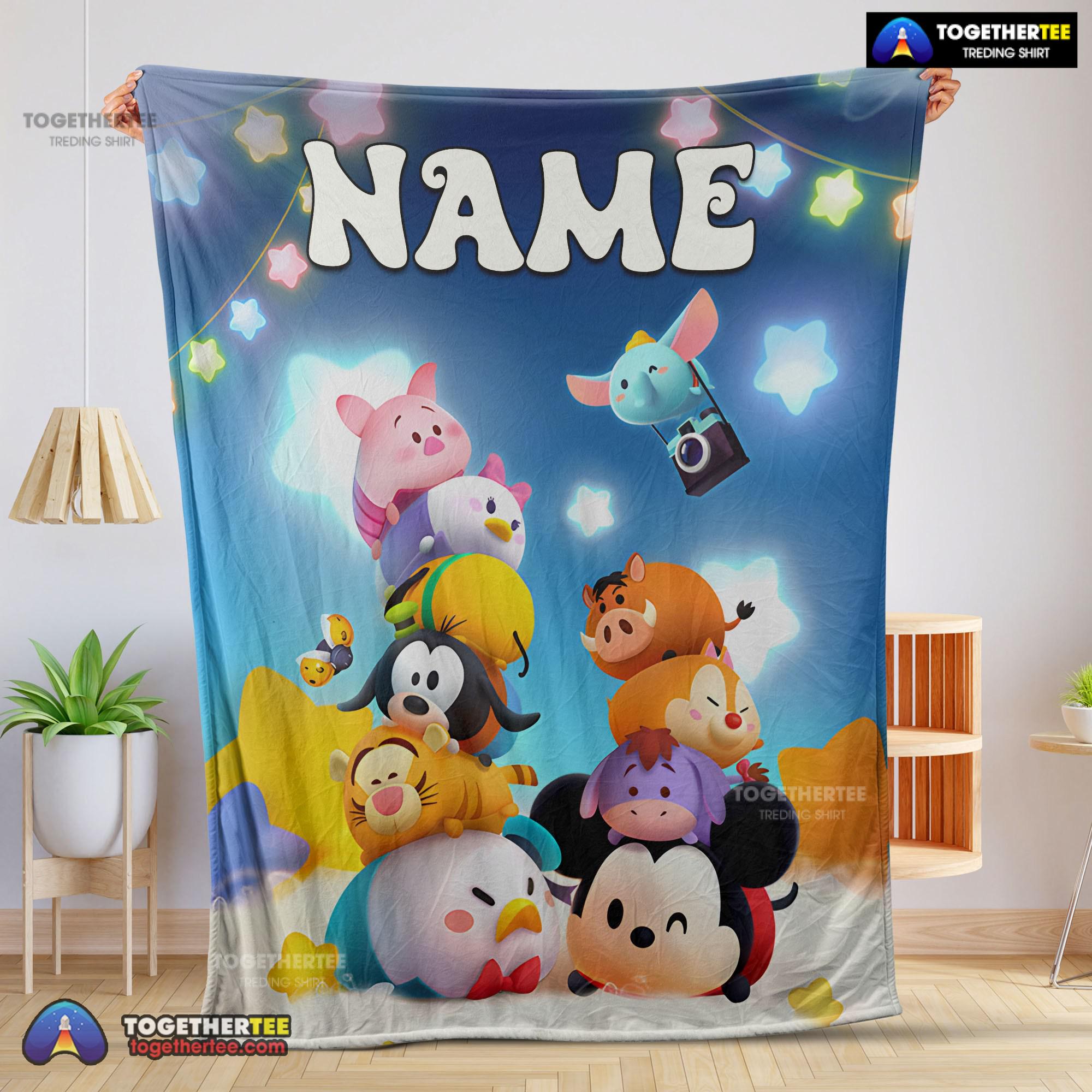 Official Disney Cartoon Mickey And Friends Cute Blanket Fleece Customized Blanket