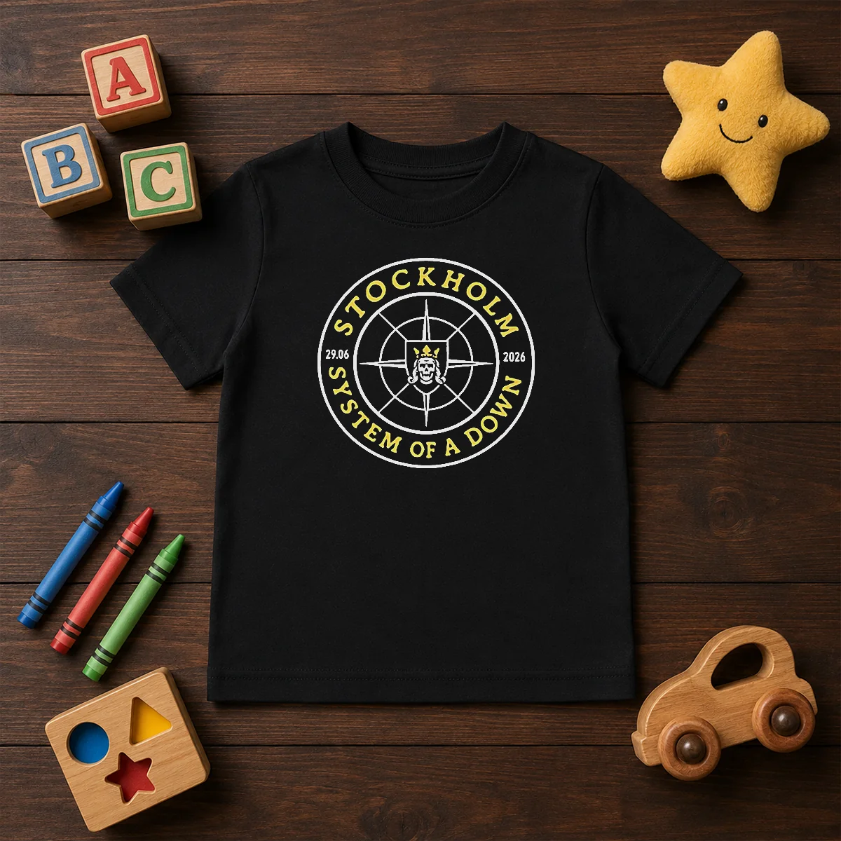 Top System Of A Down Stockholm 2026 Tour Badge Shirt - Image 9
