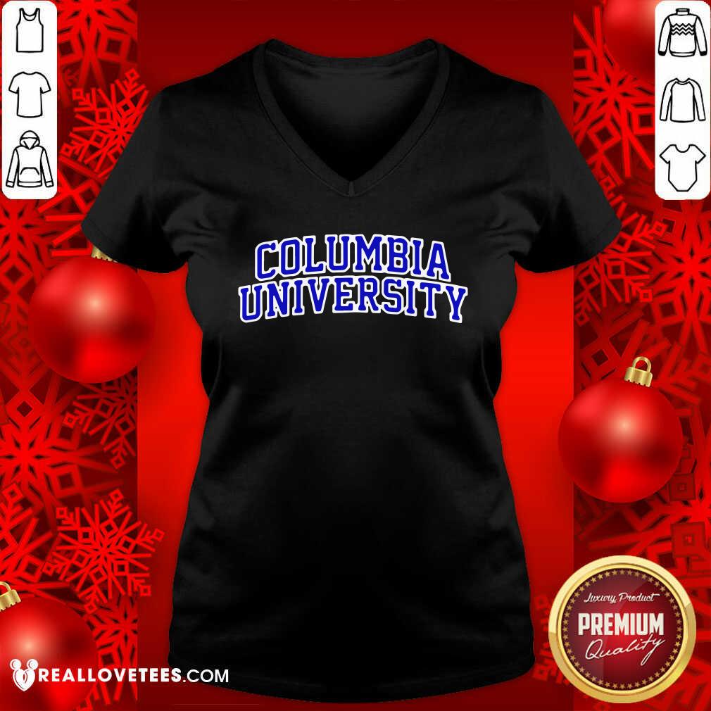 Official Columbia University Blue Text Shirt - Image 5