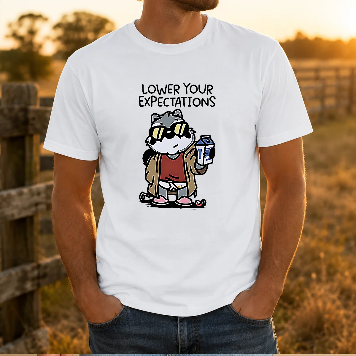 Official Lower Your Expectations Raccoon Cartoon Shirt