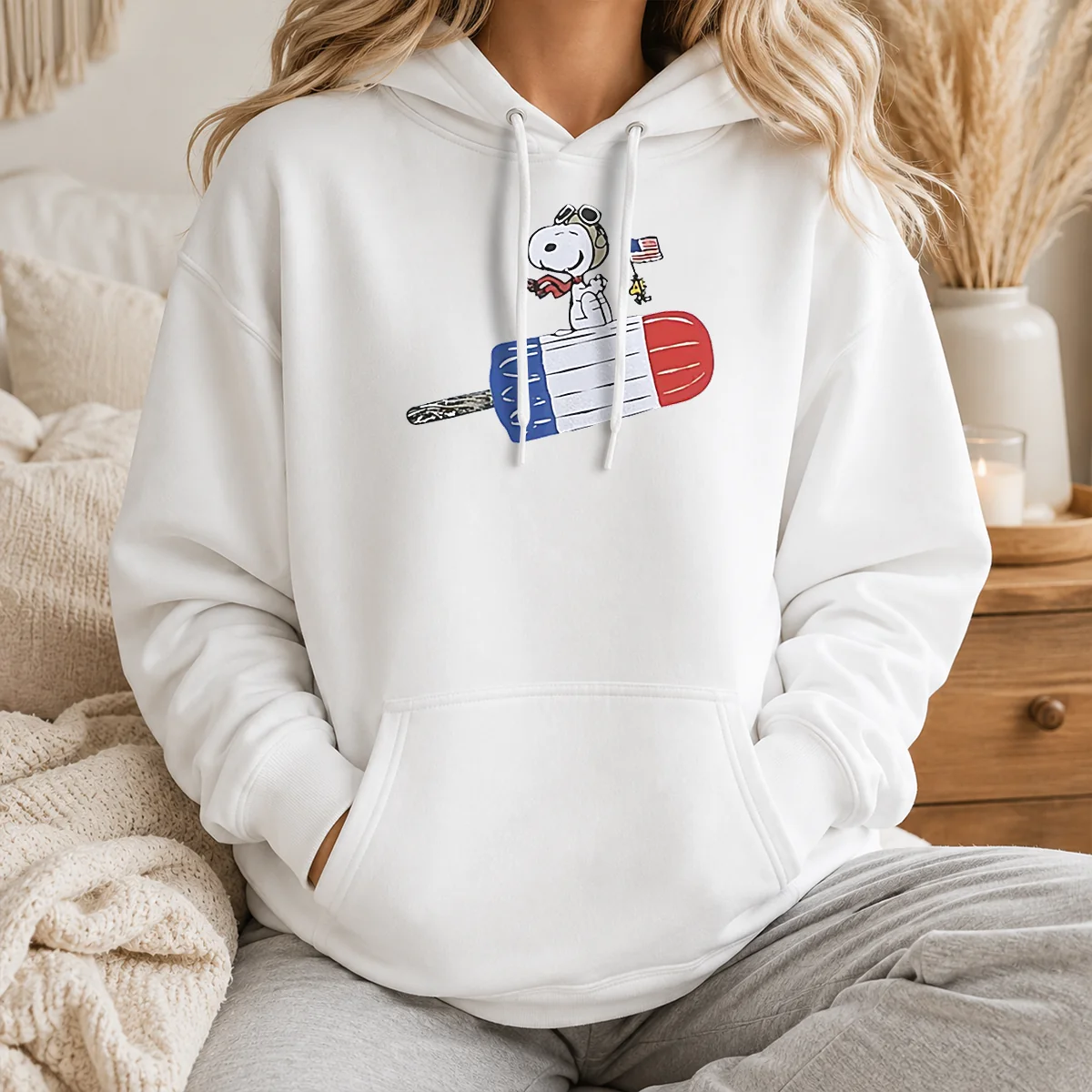 Nice Hot Snoopy And Woodstock Fourth Of July Patriotic Rocket Pop ICE Cream Parody Shirt - Image 6