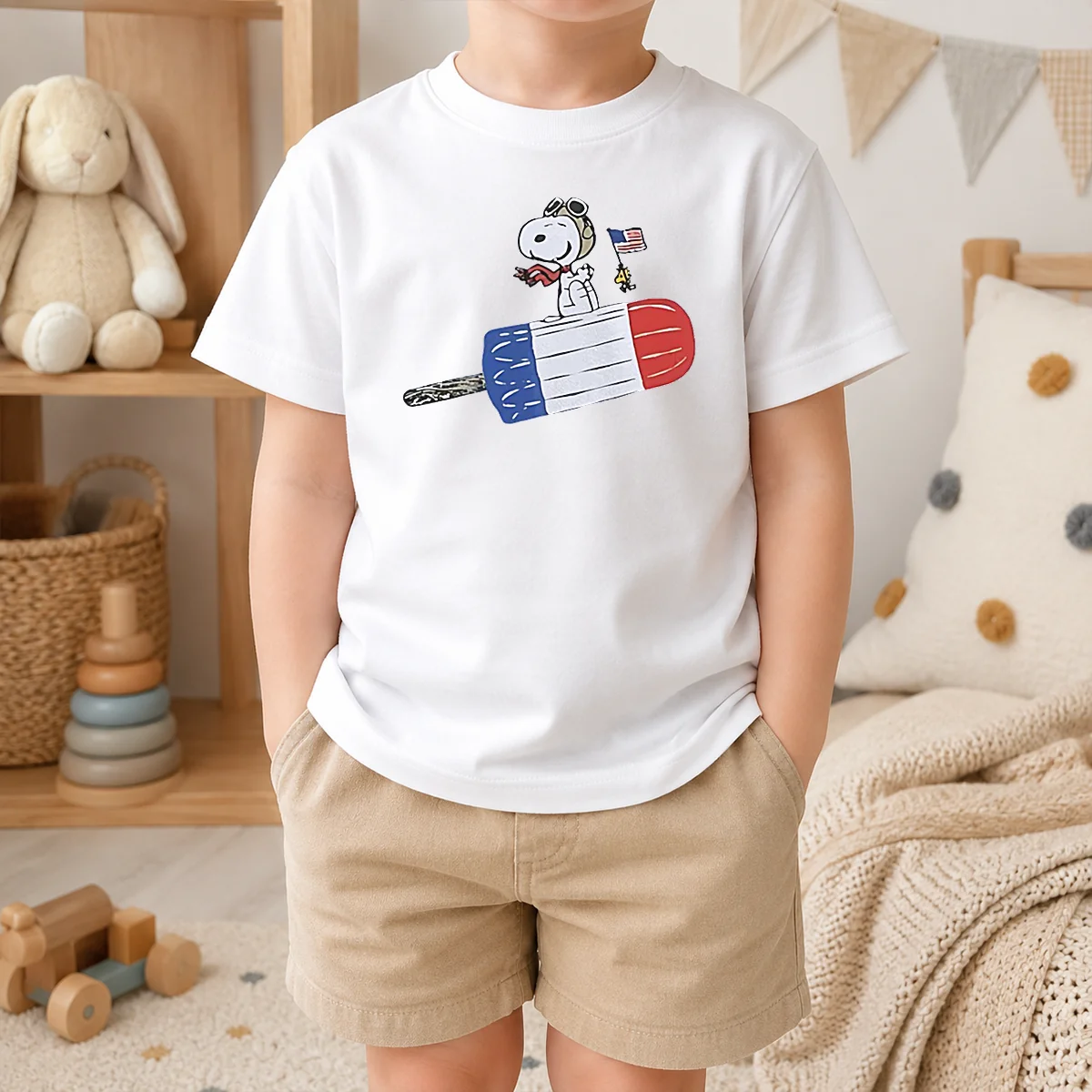 Nice Hot Snoopy And Woodstock Fourth Of July Patriotic Rocket Pop ICE Cream Parody Shirt - Image 9