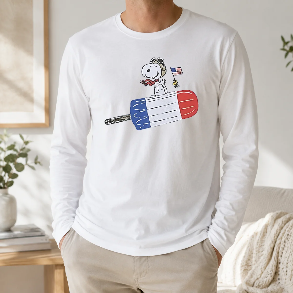 Nice Hot Snoopy And Woodstock Fourth Of July Patriotic Rocket Pop ICE Cream Parody Shirt - Image 5