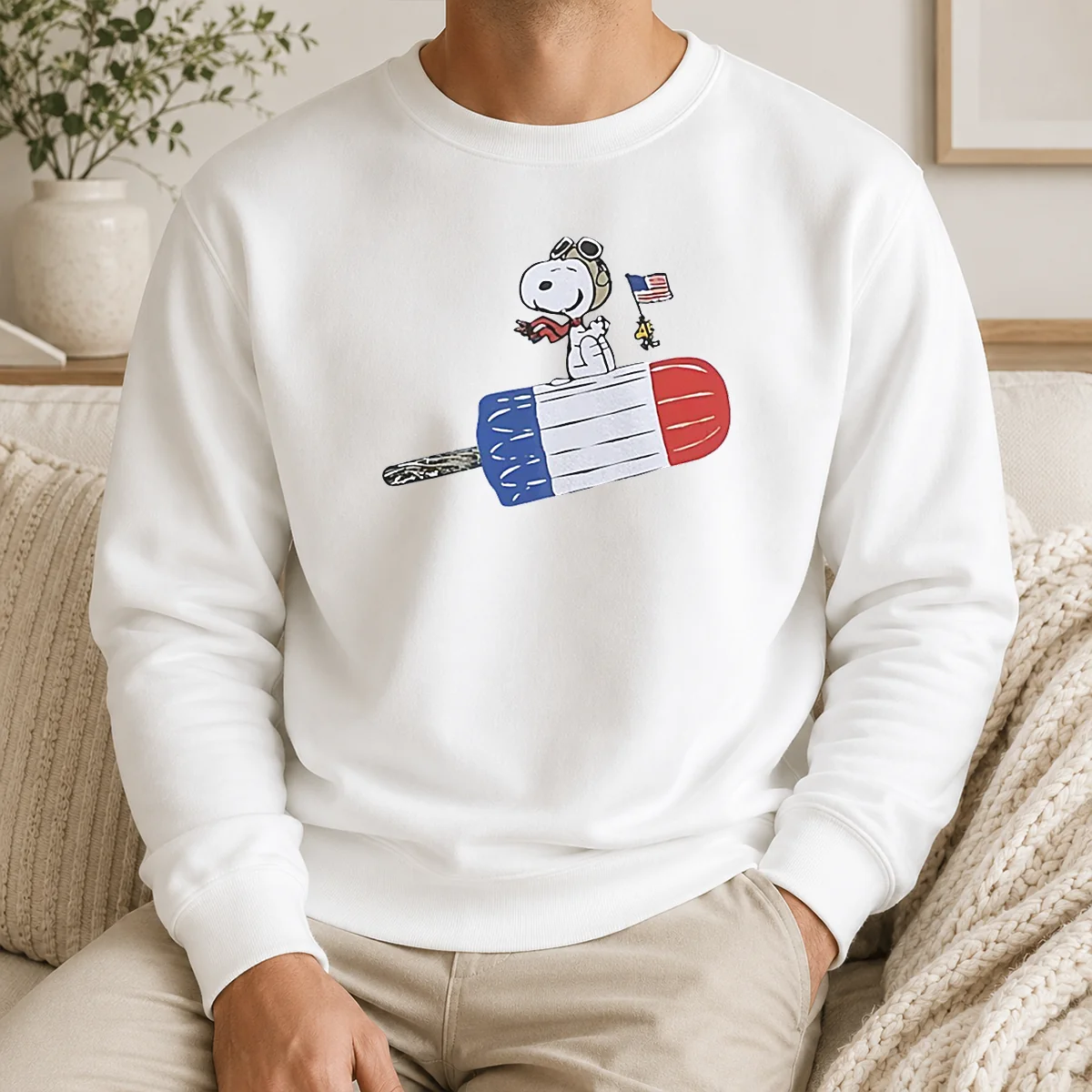 Nice Hot Snoopy And Woodstock Fourth Of July Patriotic Rocket Pop ICE Cream Parody Shirt - Image 7