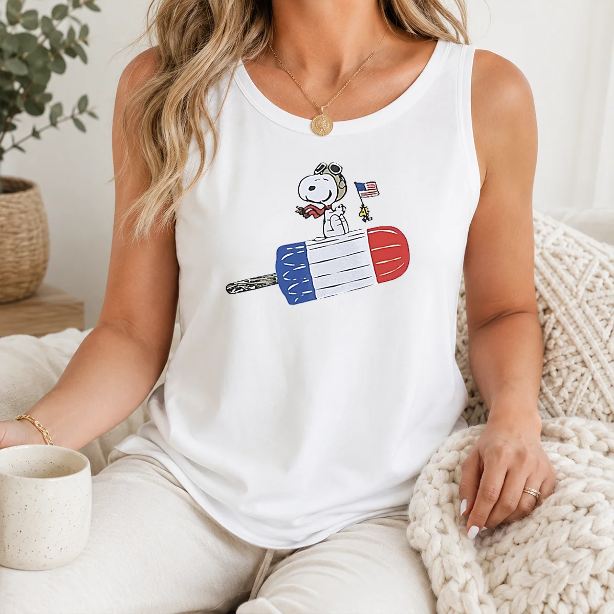 Nice Hot Snoopy And Woodstock Fourth Of July Patriotic Rocket Pop ICE Cream Parody Shirt - Image 3