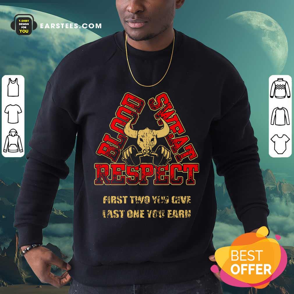 Nice Weightlifting Blood Sweat Respect Shirt - Image 3