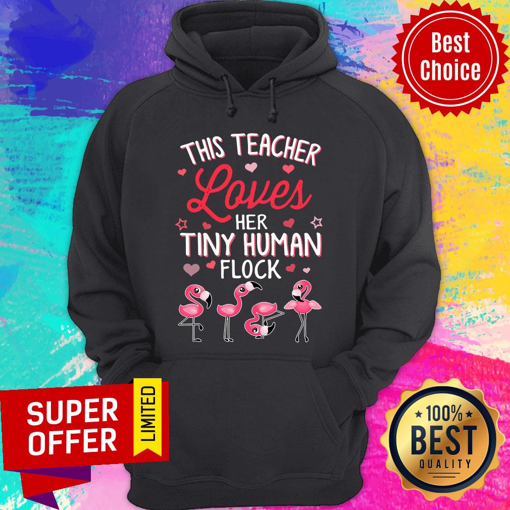 This Teacher Loves Her Tiny Human Flock Flamigo Shirt - Image 5