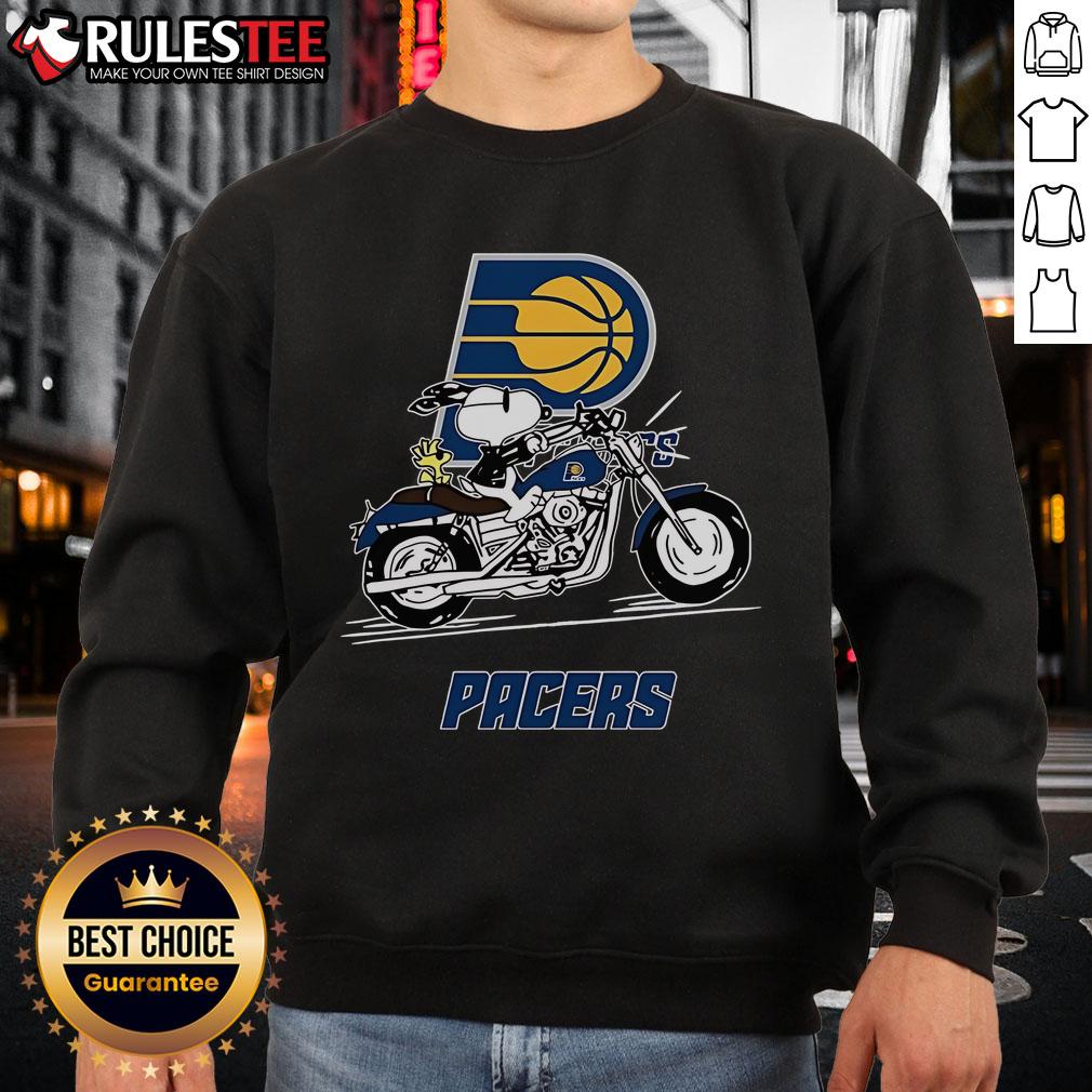 Awesome Snoopy And Woodstock Driving Motorbike Indiana Pacers T-Shirt - Image 5