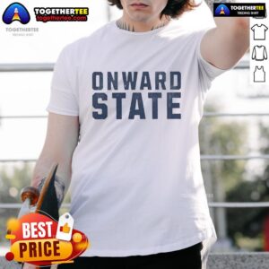 Top Onward State Text Simple T-Shirt