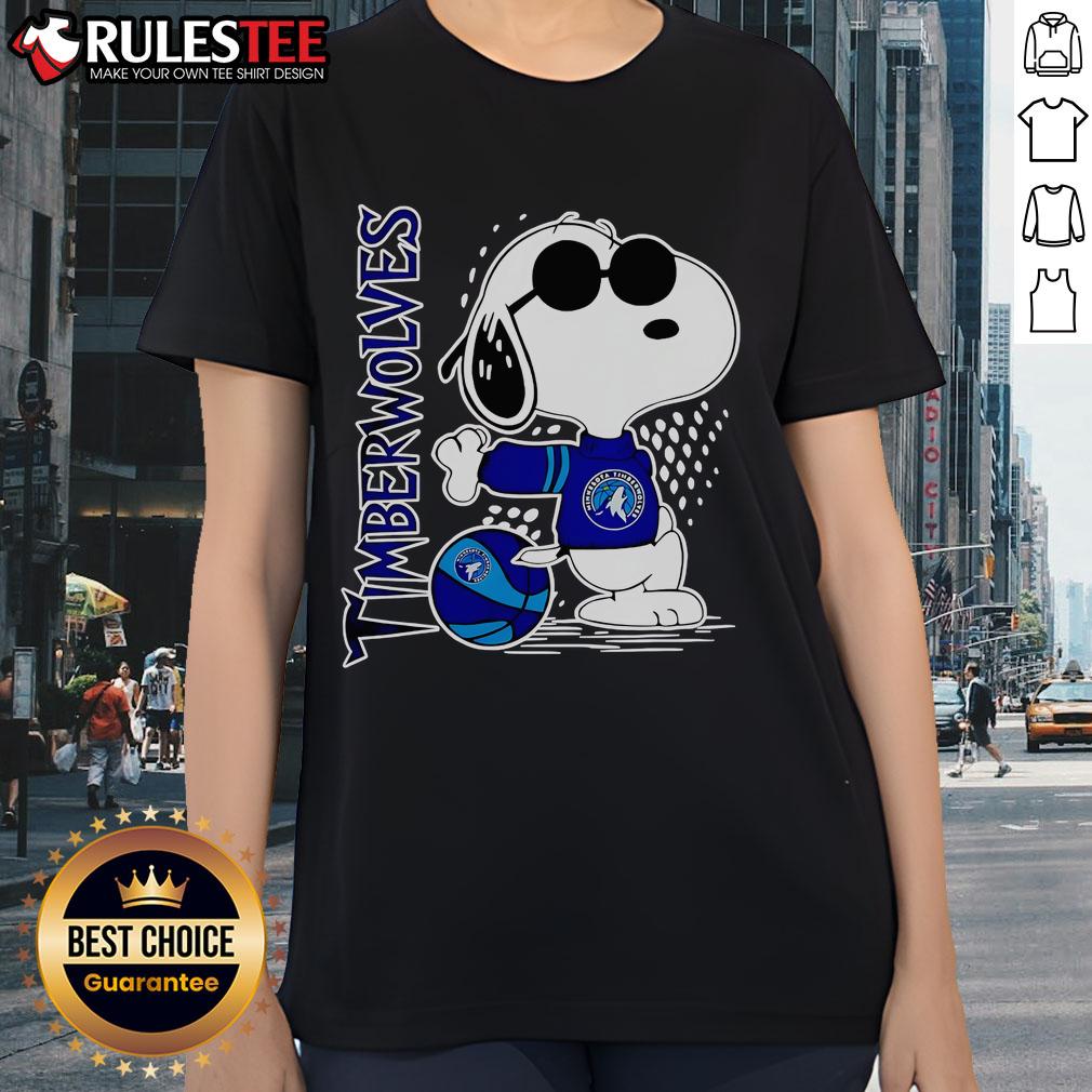Awesome Peanuts Snoopy Minnesota Timberwolves Basketball 2025 T-Shirt - Image 3
