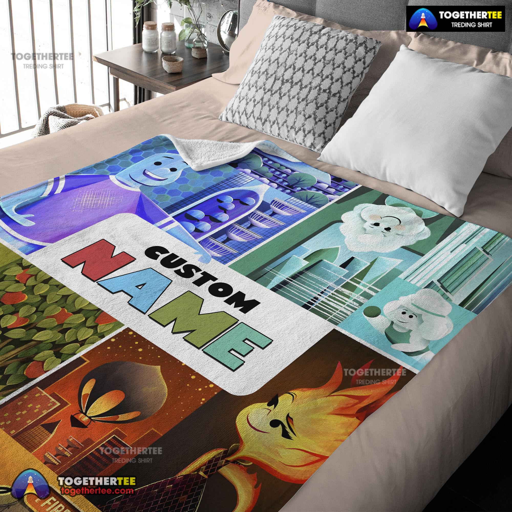 Official Disney Cartoon Elemental Ember Wade Lutz Clod Blanket Fleece Customized Blanket - Image 3