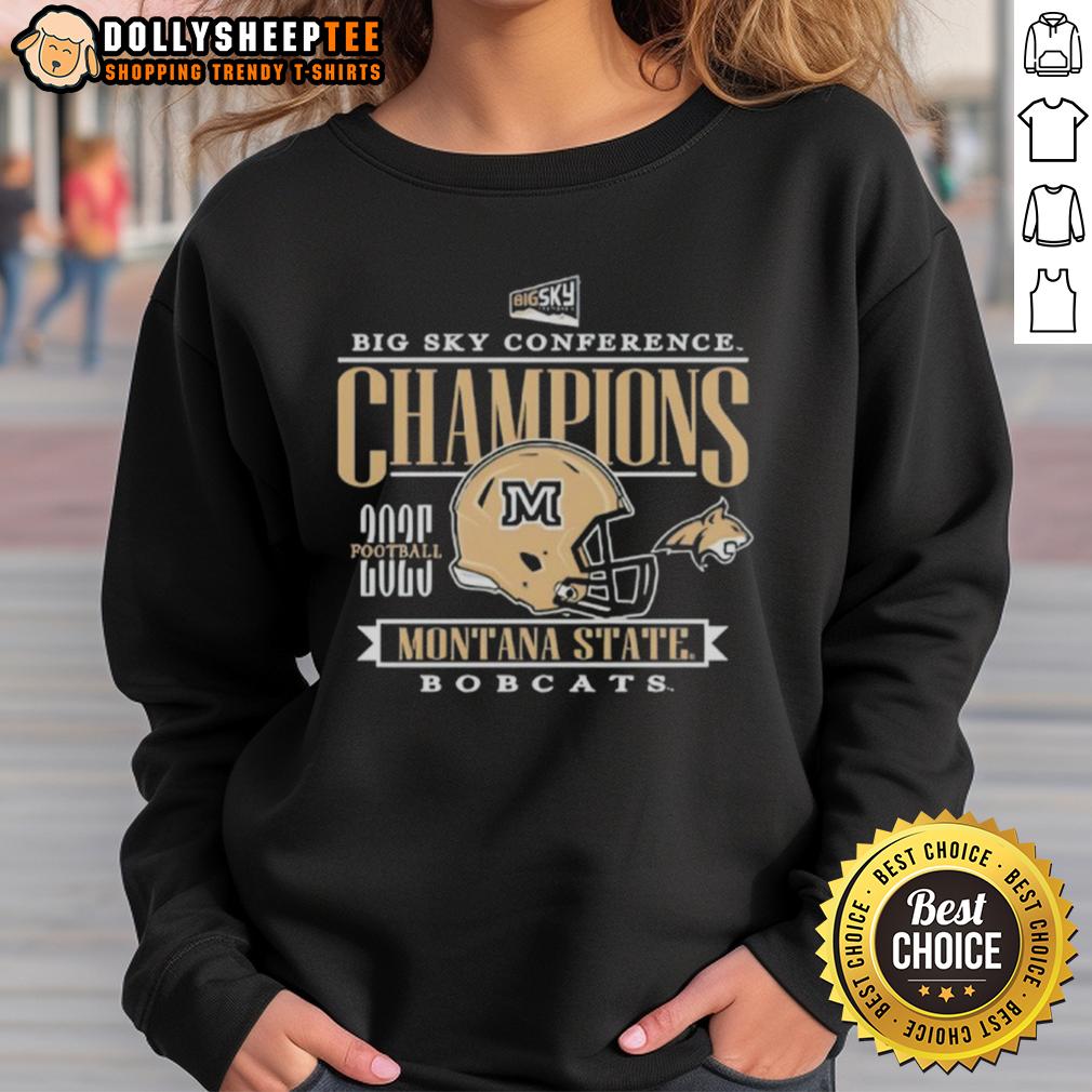 Awesome Montana State Bobcats 2025 Big Sky Conference Football Champions Helmet T-Shirt - Image 5