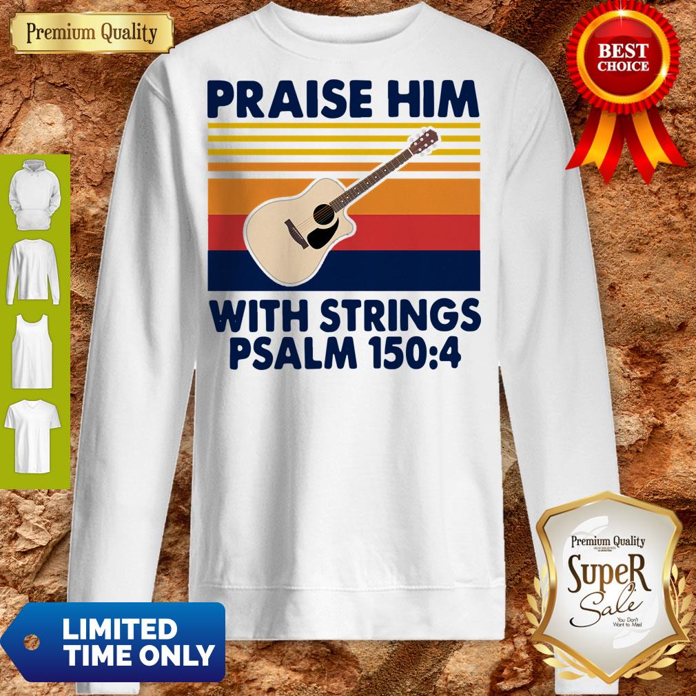 Guitar Praise Him With Strings Psalm 1504 Vintage Shirt - Image 4
