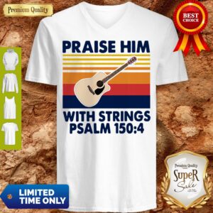 Alternative view of Guitar Praise Him With Strings Psalm 1504 Vintage Shirt