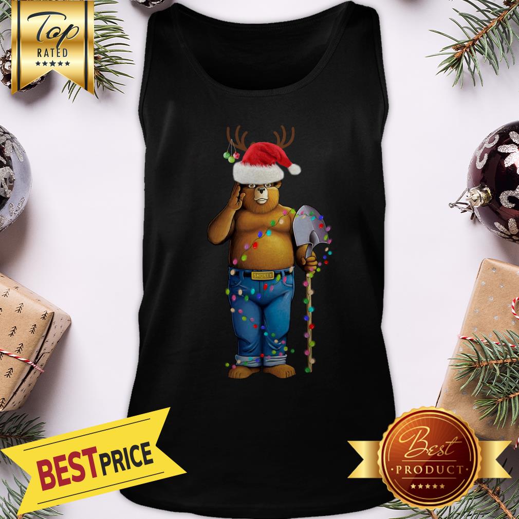 Official Smokey Bear Santa Reindeer Christmas Light Shirt - Image 3