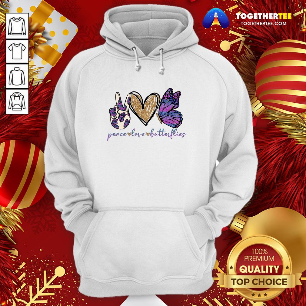 Cute Peace Love Butterflies Shirt - Image 5
