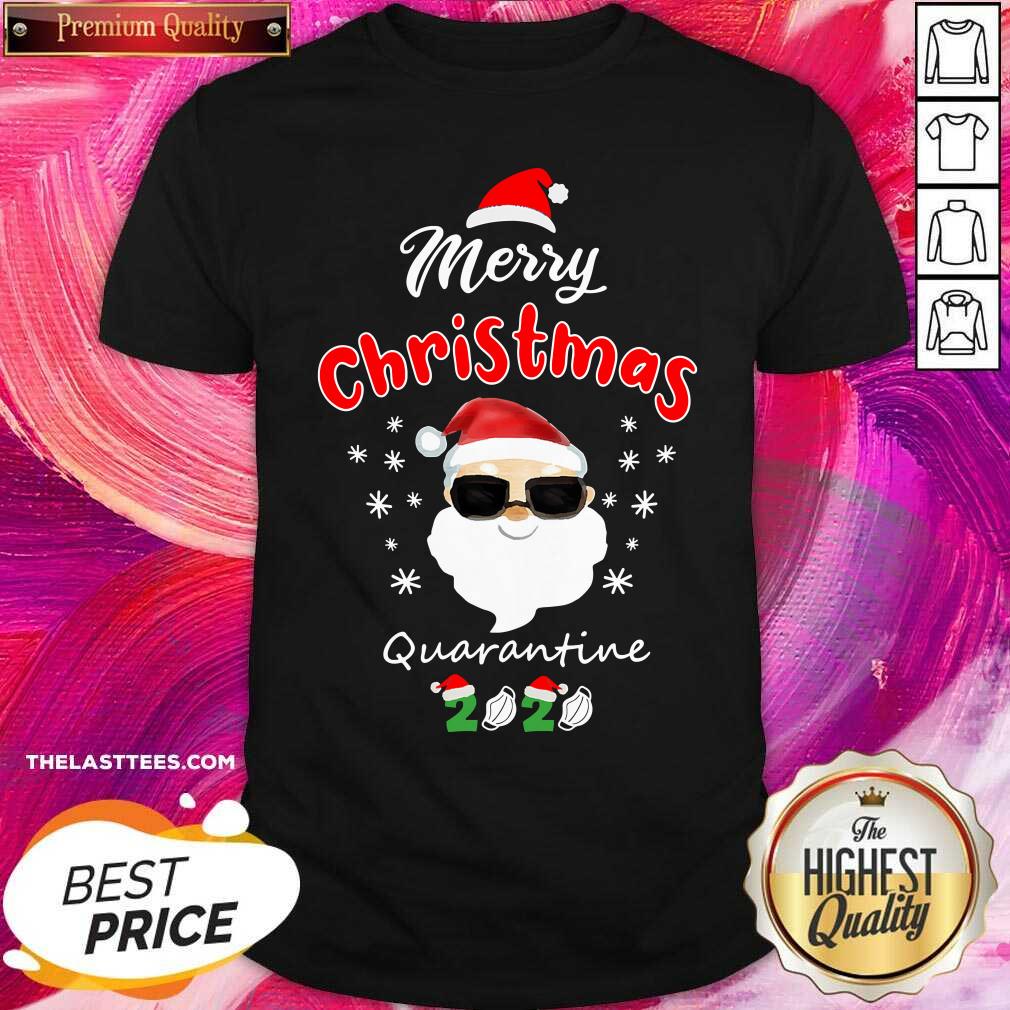 Good Merry Christmas Quarantine Santa Wear Sunglasses 2020 Family Matching Shirt
