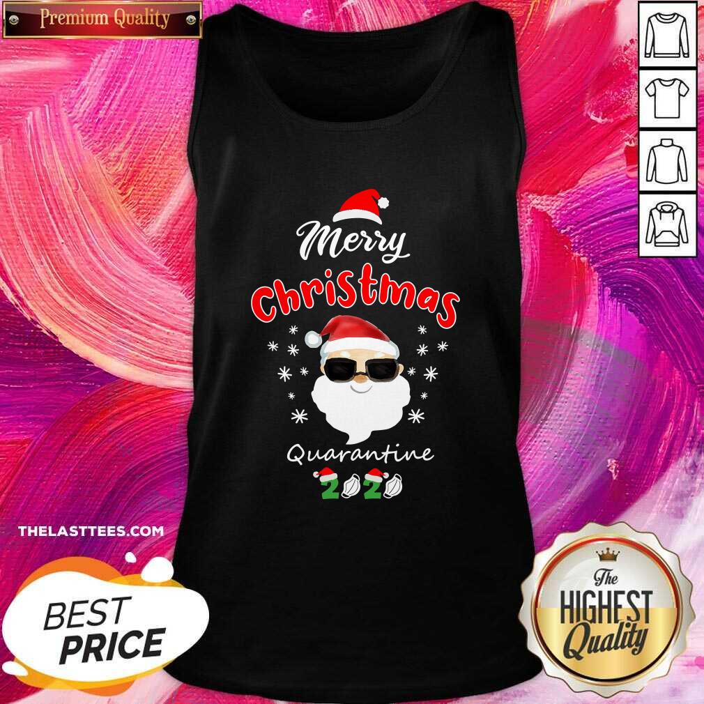 Good Merry Christmas Quarantine Santa Wear Sunglasses 2020 Family Matching Shirt - Image 3