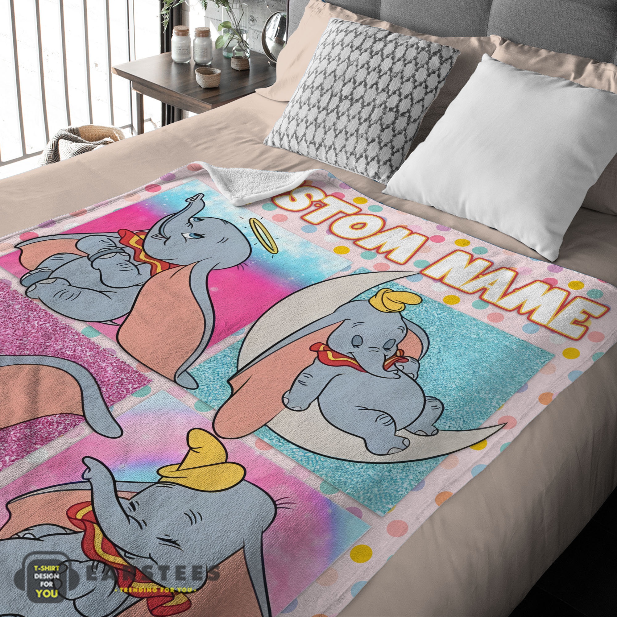 Good Disney Cartoon Baby Girl Elephant Dumbo Velveteen Cute Blanket Fleece Customized Blanket - Image 2