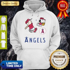 Alternative view of Snoopy And Charlie Brown Playing Baseball Los Angeles Angels Shirt