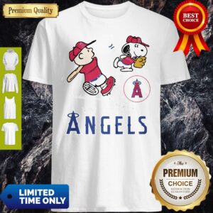 Snoopy And Charlie Brown Playing Baseball Los Angeles Angels Shirt