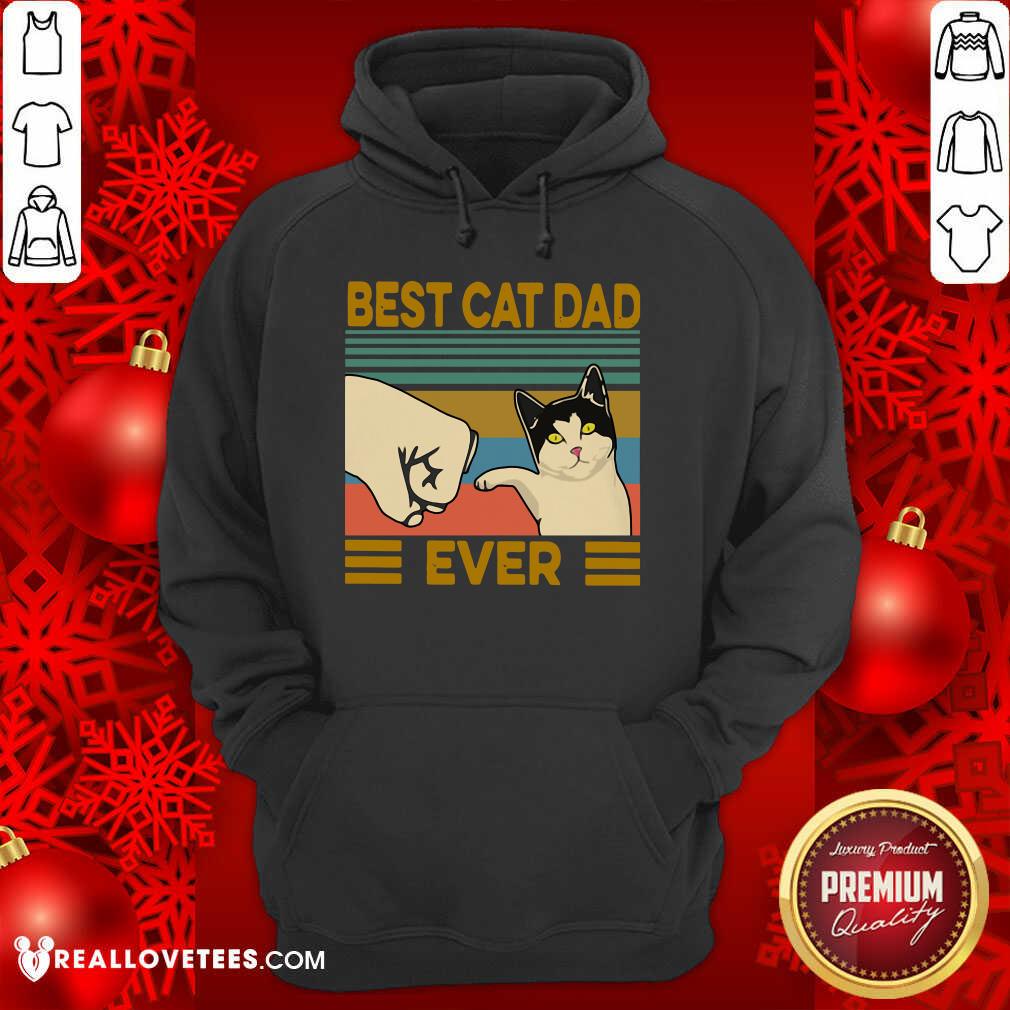 High Quality Best Cat Dad Ever Vintage Shirt - Image 4