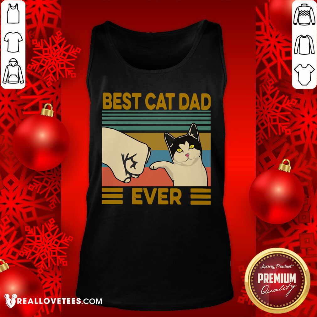 High Quality Best Cat Dad Ever Vintage Shirt - Image 2