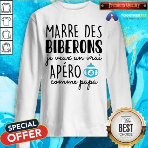 Alternative view of Mare Des Biberons Apero Comme Papa Shirt
