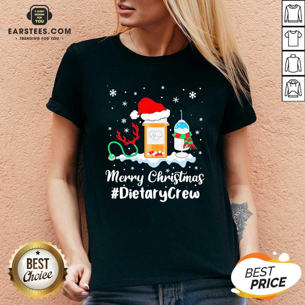 Nice Nurse Santa Vaccine Merry Christmas #Dietary Crew Shirt - Image 3