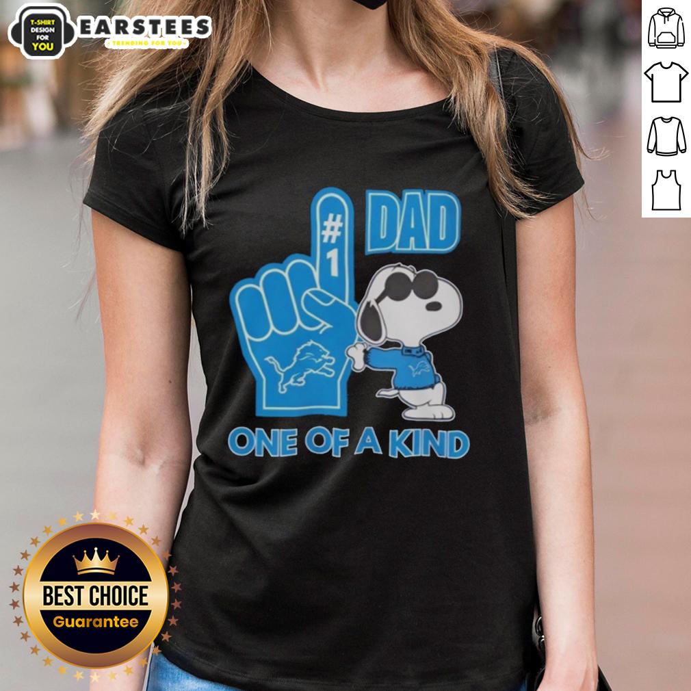 Awesome Detroit Lions X Snoopy Dad One Of A Kind T-Shirt - Image 3