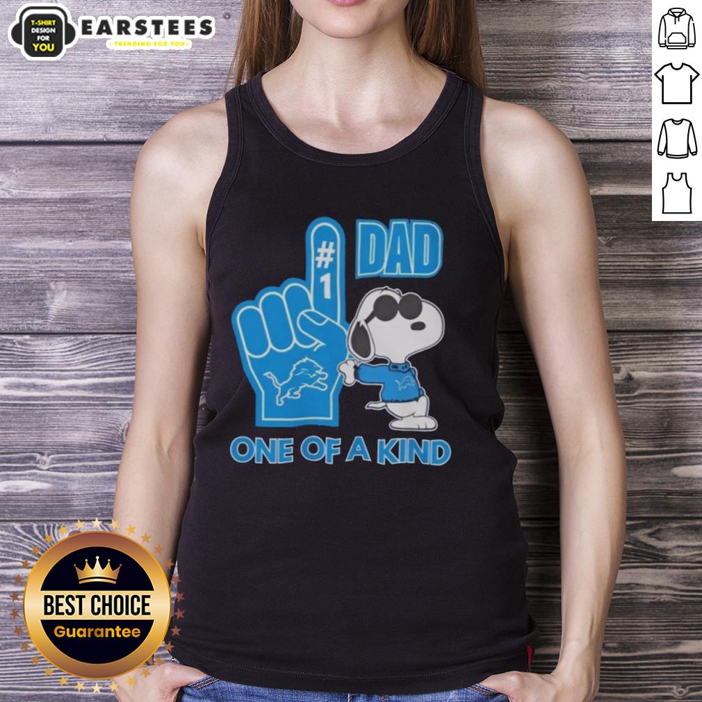 Awesome Detroit Lions X Snoopy Dad One Of A Kind T-Shirt - Image 4