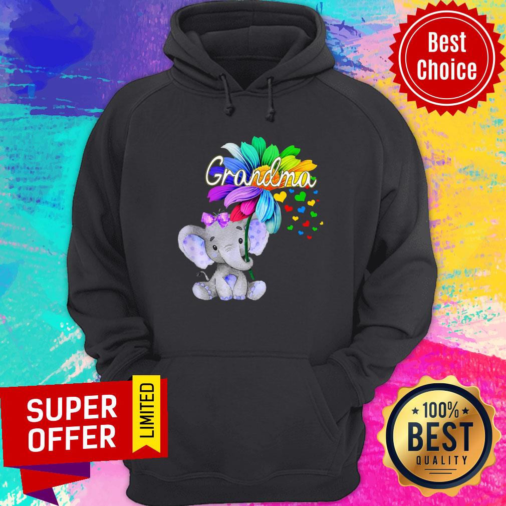 Elephant Grandma Flower Cute Heart Shirt - Image 2