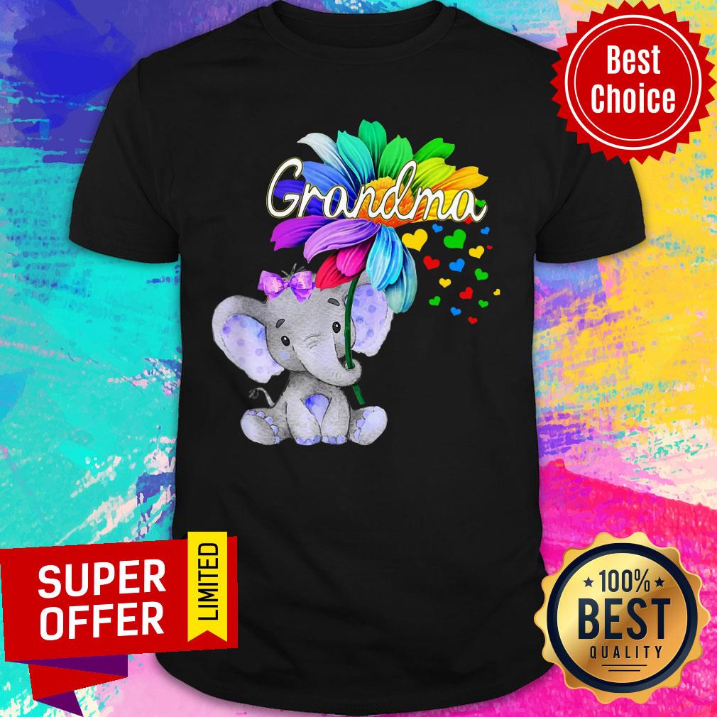 Elephant Grandma Flower Cute Heart Shirt